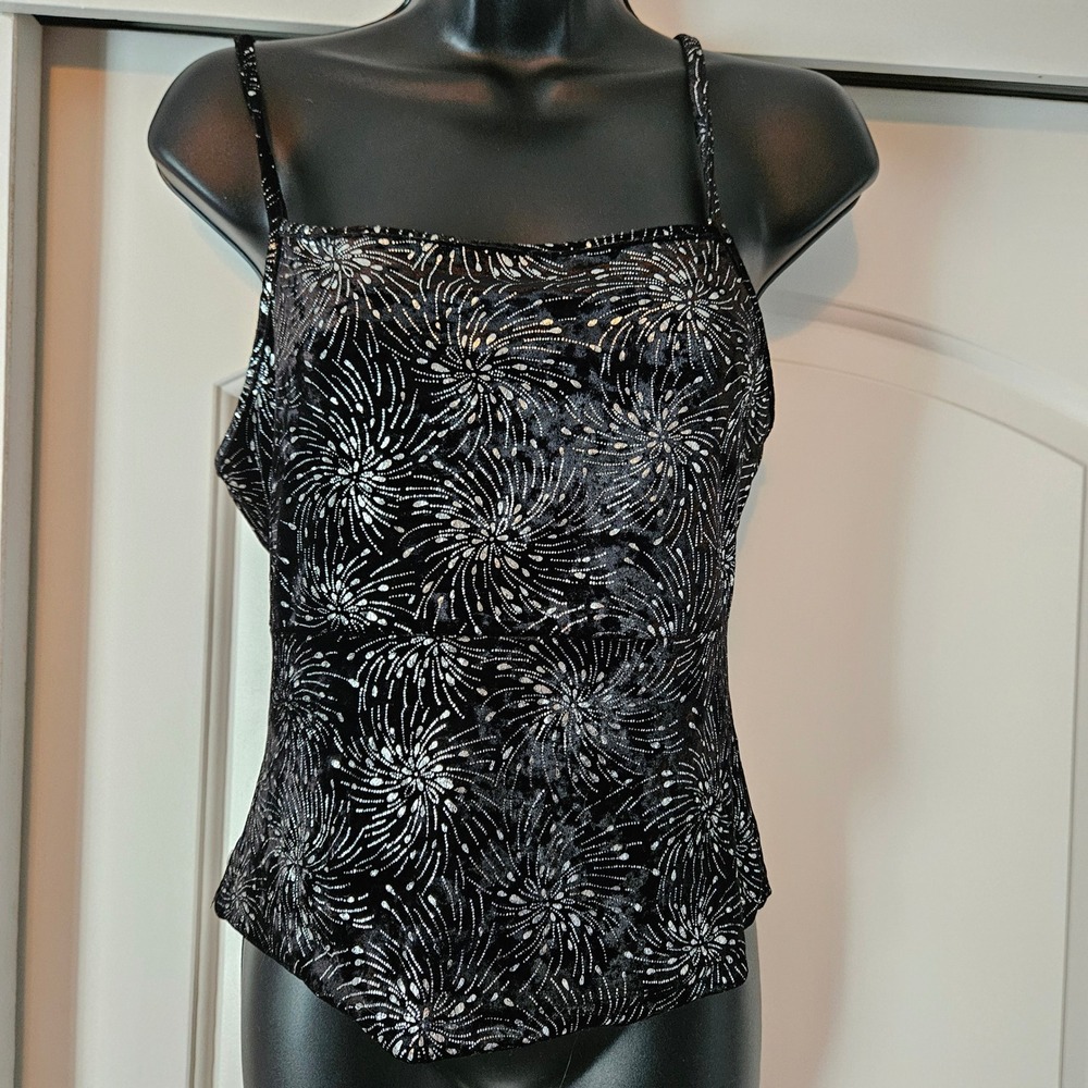 Vintage 90s Y2K Tank Top Medium Party Camisole Babydoll Going Out Velvet Velour